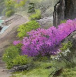 【已售】朝鲜人民艺术家 明时焕六尺《天下名山金刚山之春》(询价)