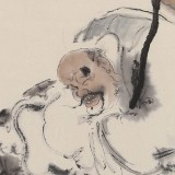 【已售】郭廷 四尺斗方《嗟神龟之奇物 体乾坤之自然》 当代独具特色的水墨人物名家（询价）