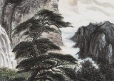 【已售】湖南省著名山水老画家唐圣熙 四尺《云山飞瀑》