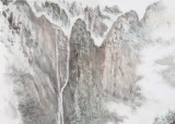 【已售】湖南省著名山水老画家唐圣熙 四尺《万古长青 源远流长》