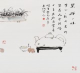 【已售】中国美协会员赵英旭 三尺斗方《茶禅一味》