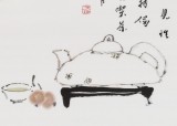 【已售】中国美协会员赵英旭 三尺斗方《茶禅一味》