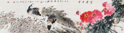 【已售】王向阳 六尺对开《富贵满堂》中国美术家协会会员（询价）