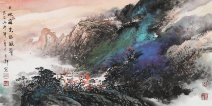 【已售】诸葛立轩 三尺《日映岚光轻锁翠》 广西美协会员