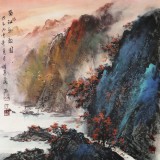 【已售】诸葛立轩 四尺斗方《蜀江秋韵图》 广西美协会员