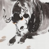 【已售】著名牦牛画家 王文煜 四尺《不待扬鞭自奋蹄》