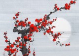 【已售】何华贤 四尺斗方《红梅报春》 皖北著名书画家