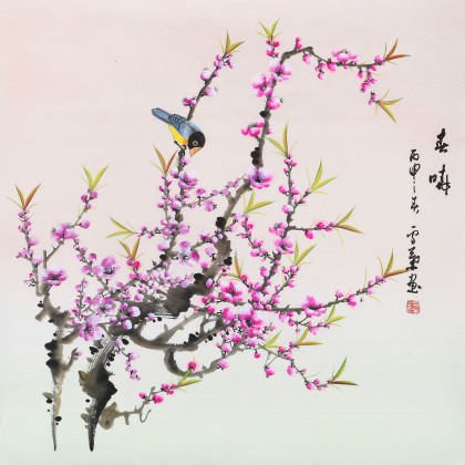 安徽美协何华贤 四尺斗方《春晓》