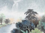 【已售】何华贤 四尺山水《溪山雅居》 颍淮书画名家