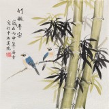 【已售】北京美协凌雪三尺斗方《竹报平安》
