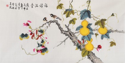 【已售】北京美协凌雪四尺《福禄满堂》