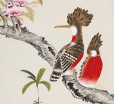 【已售】北京美协凌雪四条屏花鸟画《喜乐多福》