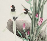 【已售】北京美协凌雪四条屏花鸟画《四时花鸟》