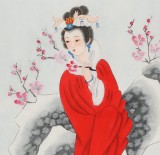 【已售】北京美协凌雪四条屏人物画《四大美人》
