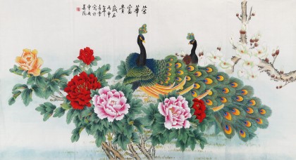 【已售】北京美协凌雪六尺牡丹画《荣华富贵》
