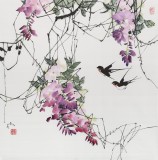 【已售】辽宁工美教授苗雨 四尺斗方《紫气东来》师从吴冠中