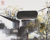 【已售】辽宁工美教授苗雨 四尺斗方《水乡之秋》师从吴冠中