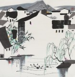 【已售】辽宁工美教授苗雨 四尺斗方《江南》师从吴冠中