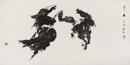 【已售】周建设 四尺《月夜》著名画家 台北故宫书画院教授