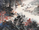【已售】诸葛立轩 三尺《峡江金秋图》 广西美协会员