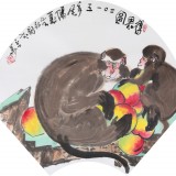 国家一级美术师王永刚 扇面《得果图》（询价）