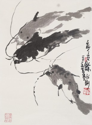 国家一级美术师王永刚 小尺寸指画《年年有余》(询价)