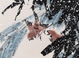 【已售】已故山野派绘画大家邹友蒸《雪中情》 1998年作