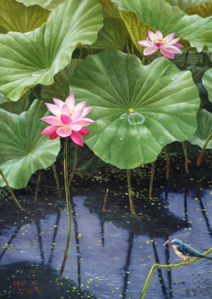 【已售】朝鲜名家油画 姜南哲《婷婷玉立》