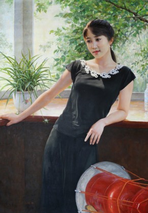 【已售】朝鲜名家油画 铁英《夏日》