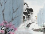 【已售】当代著名画家王寿 四尺斗方《烟雨江南》