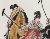 王永刚 四尺《唐女马球图》国家一级美术师