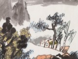 刘纪 三尺《茅屋风清图》 中国画大家 真迹收藏