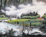 【已售】张慧仁六尺精品山水画《翠峰连云起》