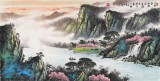 【已售】张慧仁四尺山水画《桃花源里梦可圆》