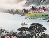 张慧仁四尺山水画《桃花源里梦可圆》