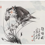 【已售】王向阳 四尺斗方《得悟图》当代著名画家