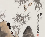 【已售】王宝钦 精品国画《新雨》当代花鸟牡丹画名家（询价）