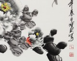 【已售】王宝钦 四尺斗方精品水墨牡丹图《富贵祥和》当代花鸟牡丹画名家（询价）