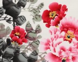 【已售】王宝钦 四尺斗方《沐春》当代花鸟牡丹画名家（询价）