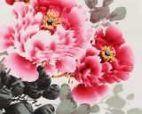 【已售】王宝钦 四尺斗方《沐春》当代花鸟牡丹画名家（询价）