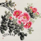 【已售】名家王宝钦四尺斗方牡丹《富贵祥和》(询价)