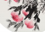 【已售】王宝钦 四尺扇形花鸟精品《多寿图》当代花鸟牡丹画名家（询价）