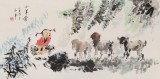当代乡土童趣绘画名家尹和平 四尺《小羊倌》