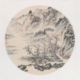 曹宝峪扇面《青山秀水入画来》