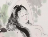 李立辰三尺《姹紫浴中出》河北著名仕女画家（询价）