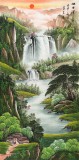【已售】吴东四尺聚宝盆山水画《旭日祥云》