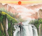 【已售】吴东四尺聚宝盆山水画《旭日祥云》