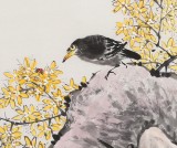 【已售】南海禅寺 妙林居士 四尺斗方《春花引情思》