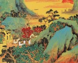 【已售】辽宁美协谷春钢 六尺对开《春山幽居》