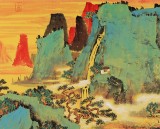 【已售】辽宁美协谷春钢 六尺对开《春山幽居》